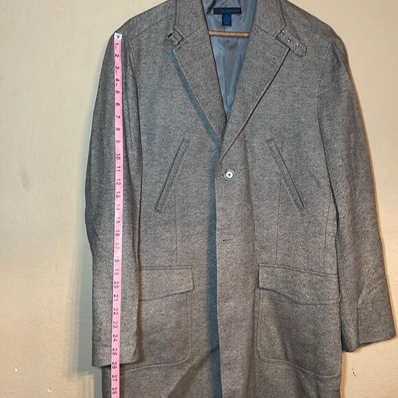 Material London Herringbone Long Coat Formal Dress Pea Coat Winter Formal - Picture 1 of 10